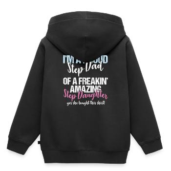 Stepdad I'm A Proud Step Dad Of Amazing Step - Kids Premium Organic Hoodie - black - Back - AI Model Kid Male (0cm)