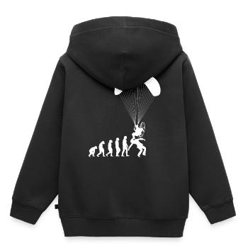 Evolution Paramotor Paragliding Paraglider Shirt - Kinder Premium Organic Hoodie - Schwarz - Hinten - AI Model Kid Male (0cm)