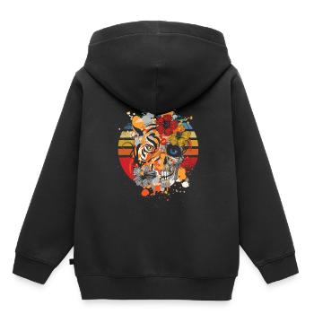 Mort Halloween Jour Mort Mort Espagne - Sweat Premium à capuche enfant bio - noir - Dos - AI Model Kid Male (0cm)