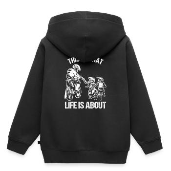 Dirt Biker Riders Motorradfahrer FMX Motocross - Kinder Premium Organic Hoodie - Schwarz - Hinten - AI Model Kid Male (0cm)