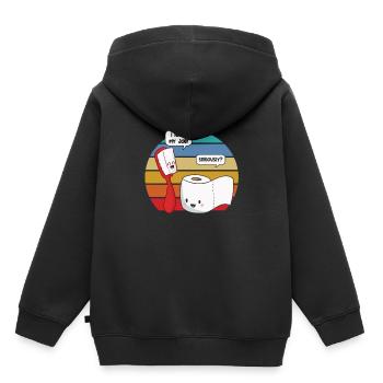 Cadeau de puns de brosse à dents et de tissus de toilette - Sweat Premium à capuche enfant bio - noir - Dos - AI Model Kid Male (0cm)