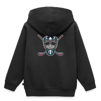 Masque de hockey sur glace Sports Joueur de hockey sur glace cadeau - Sweat Premium à capuche enfant bio - noir - Dos - AI Model Kid Male (0cm)