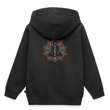 Meditation Spirituality Yoga Spiritual Energy - Kids Premium Organic Hoodie - black - Back - AI Model Kid Male (0cm)