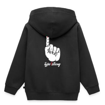 Typ 1 Starke Blutgruppe Finger Blut Geschenk - Kinder Premium Organic Hoodie - Schwarz - Hinten - AI Model Kid Male (0cm)