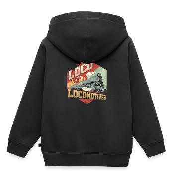 Chemin de fer Chemin de fer Transports publics Locomotive - Sweat Premium à capuche enfant bio - noir - Dos - AI Model Kid Male (0cm)