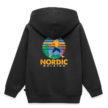 Trekking Trekkers Mountains Alpinisme - Sweat Premium à capuche enfant bio - noir - Dos - AI Model Kid Male (0cm)