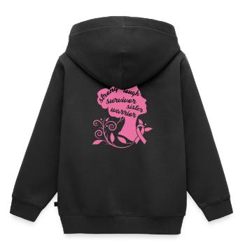 Starkes Mutter-starkes Brustkrebs-Überlebend-Geschenk - Kinder Premium Organic Hoodie - Schwarz - Hinten - AI Model Kid Male (0cm)