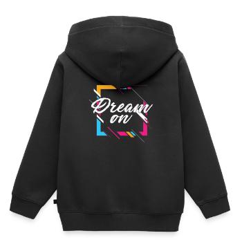 Dream On Motivational Quote Encouraging Gift - Kids Premium Organic Hoodie - black - Back - AI Model Kid Male (0cm)