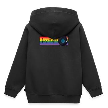 Regenbogen LGBT Queer DJ Homosexuell Bi Lesben Homosexuell - Kinder Premium Organic Hoodie - Schwarz - Hinten - AI Model Kid Male (0cm)