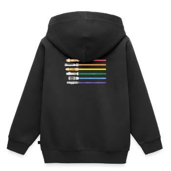Lightsaber Rainbow Gay Pride Lesbian LGBT - Kids Premium Organic Hoodie - black - Back - AI Model Kid Male (0cm)