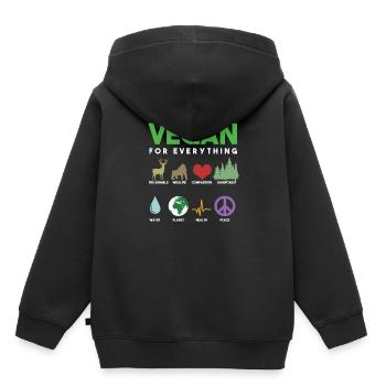 Veganism Vegetable Foodie Veggies Gifts Vegan - Sweat Premium à capuche enfant bio - noir - Dos - AI Model Kid Male (0cm)