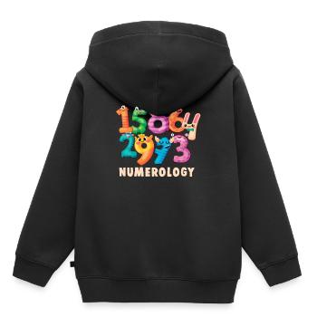 Nette Wahrsager Zahlen Numerologie Vermögen - Kinder Premium Organic Hoodie - Schwarz - Hinten - AI Model Kid Male (0cm)