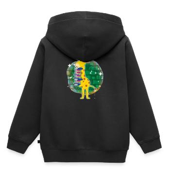 Giraffe Holding Books I Love Books - Kids Premium Organic Hoodie - black - Back - AI Model Kid Male (0cm)