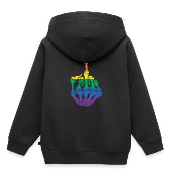 Dirty Finger LGBT Lesbian Gay Bisexual Transgender - Sweat Premium à capuche enfant bio - noir - Dos - AI Model Kid Male (0cm)