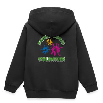 Bénévole professionnel Bénévolat Bénévoles - Sweat Premium à capuche enfant bio - noir - Dos - AI Model Kid Male (0cm)