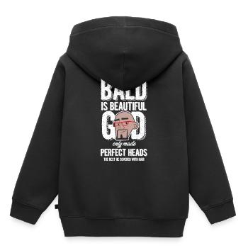 Glatze ist schön - Kinder Premium Organic Hoodie - Schwarz - Hinten - AI Model Kid Male (0cm)