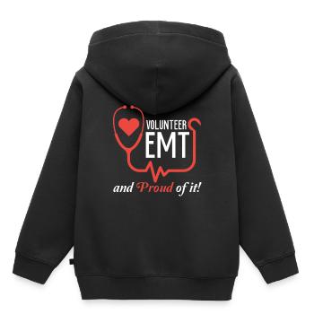 Volunteer EMT EMS Paramedic Caduceus Doctor - Kids Premium Organic Hoodie - black - Back - AI Model Kid Male (0cm)