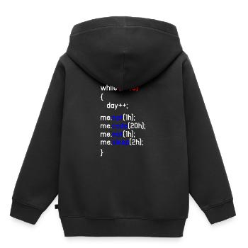 Html Codage Codeur Programmeur Programmation PC Cadeau - Sweat Premium à capuche enfant bio - noir - Dos - AI Model Kid Male (0cm)