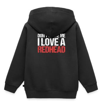 Ich liebe einen Rotschopf Rothaar Ingwer Rotschopf - Kinder Premium Organic Hoodie - Schwarz - Hinten - AI Model Kid Male (0cm)