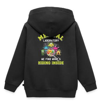 Laboratoire médical de laboratoire de tube à essai de médecine - Sweat Premium à capuche enfant bio - noir - Dos - AI Model Kid Male (0cm)