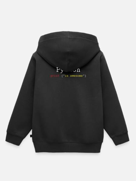 Python HTML Language Coder Coding Programmer Gift - Kids Premium Organic Hoodie - black