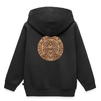 Calendrier Maya Culture Inca Aztec Civilisation - Sweat Premium à capuche enfant bio - noir - Dos - AI Model Kid Male (0cm)