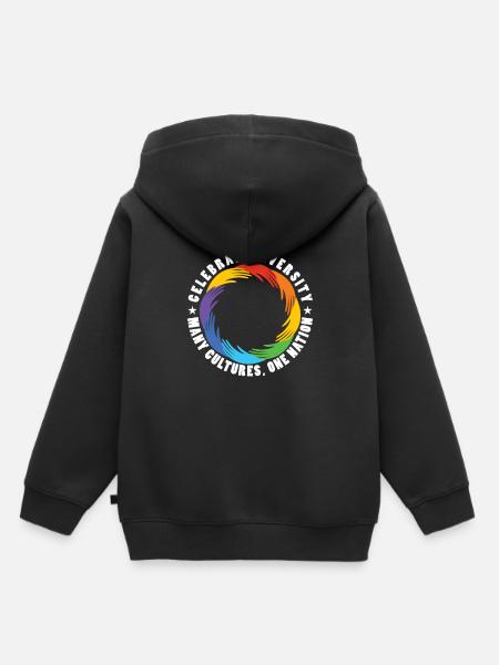 Celebrate Diversity Many Cultures Nation Anti - Kids Premium Organic Hoodie - black