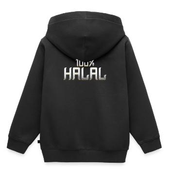 100% Halal Islam Muslim Allah Moschee Hadsch Mekka - Kinder Premium Organic Hoodie - Schwarz - Hinten - AI Model Kid Male (0cm)
