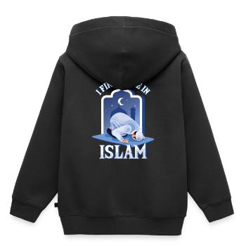 La paix dans l'Islam musulman Allah prière mosquée Namaz - Sweat Premium à capuche enfant bio - noir - Dos - AI Model Kid Male (0cm)