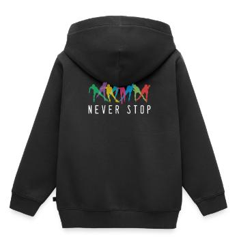 Ne jamais arrêter rollerblading roller en ligne - Sweat Premium à capuche enfant bio - noir - Dos - AI Model Kid Male (0cm)