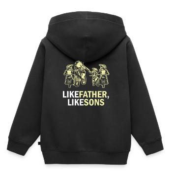 Wie Vater wie Söhne Motocross Dirt Bike Geschenk - Kinder Premium Organic Hoodie - Schwarz - Hinten - AI Model Kid Male (0cm)