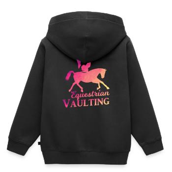 Reiten Vaulting Reiten Tier Sport Geschenk - Kinder Premium Organic Hoodie - Schwarz - Hinten - AI Model Kid Male (0cm)