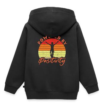 Propulsé par Positivity Bike Retro Cycling Biking - Sweat Premium à capuche enfant bio - noir - Dos - AI Model Kid Male (0cm)