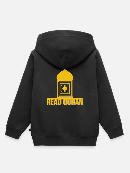 Read Quran Mosque Muslim Islam Allah Religion Gift - Kids Premium Organic Hoodie - black