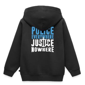 Police Everywhere Justice Nowhere Anti Police - Kids Premium Organic Hoodie - black - Back - AI Model Kid Male (0cm)