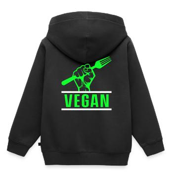 Vegetarisch Veganismus Tierrechte Veggie - Kinder Premium Organic Hoodie - Schwarz - Hinten - AI Model Kid Male (0cm)