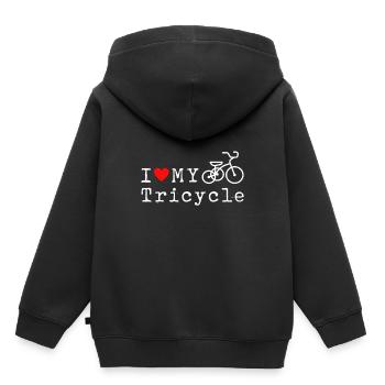 Ich liebe mein Dreirad Triker Trike Dreirad Geschenk - Kinder Premium Organic Hoodie - Schwarz - Hinten - AI Model Kid Male (0cm)