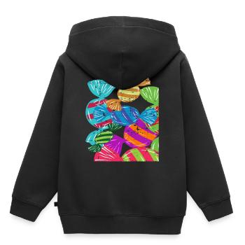 Bonbons - Sweat Premium à capuche enfant bio - noir - Dos - AI Model Kid Male (0cm)