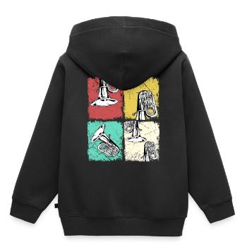 Tuba T-Shirt Sousaphon Blasmusik Musik Big Band - Kinder Premium Organic Hoodie - Schwarz - Hinten - AI Model Kid Male (0cm)