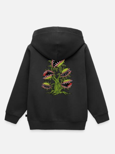 Venus Fliegenfalle Shirt Fleischfressende Pflanze - Premium børne hættetrøje økologisk - sort