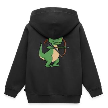 Dinosaur archery sport bow and arrow - Kids Premium Organic Hoodie - black - Back - AI Model Kid Male (0cm)
