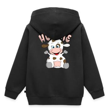 Hug me Kuh - Kinder Premium Organic Hoodie - Schwarz - Hinten - AI Model Kid Male (0cm)