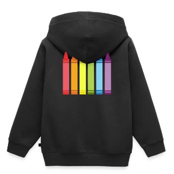 Frets LGBT Gay Pride CSD Rainbow - Sweat Premium à capuche enfant bio - noir - Dos - AI Model Kid Male (0cm)