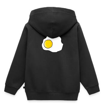 Oeuf au plat - oeufs - Sweat Premium à capuche enfant bio - noir - Dos - AI Model Kid Male (0cm)