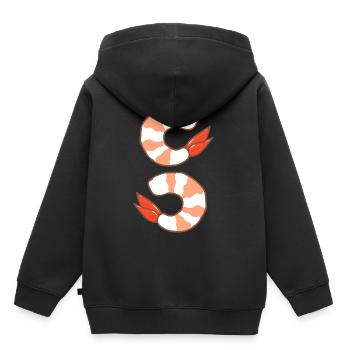 crevette - Sweat Premium à capuche enfant bio - noir - Dos - AI Model Kid Male (0cm)