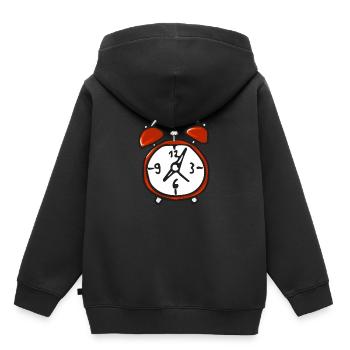 Réveil - Horloge - Sweat Premium à capuche enfant bio - noir - Dos - AI Model Kid Male (0cm)