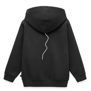 Faden - Kinder Premium Organic Hoodie - Schwarz - Hinten - AI Model Kid Male (0cm)