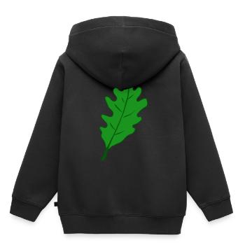 Chêne - Feuille de chêne - Sweat Premium à capuche enfant bio - noir - Dos - AI Model Kid Male (0cm)