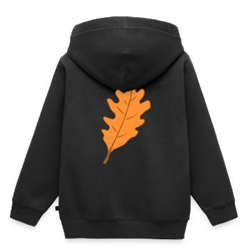 Chêne - feuille - automne - Sweat Premium à capuche enfant bio - noir - Dos - AI Model Kid Male (0cm)