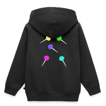 Süßigkeiten Kindergeburtstag naschen Lolli Kinder - Kinder Premium Organic Hoodie - Schwarz - Hinten - AI Model Kid Male (0cm)